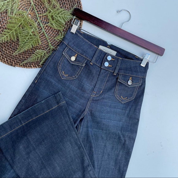 Karen Millen Jeans High Rise Wide Leg Dark Wash Size 2 - Picture 1 of 10